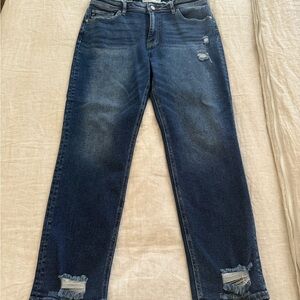 KanCan Casual Distressed Dark Blue Boyfriend Jeans